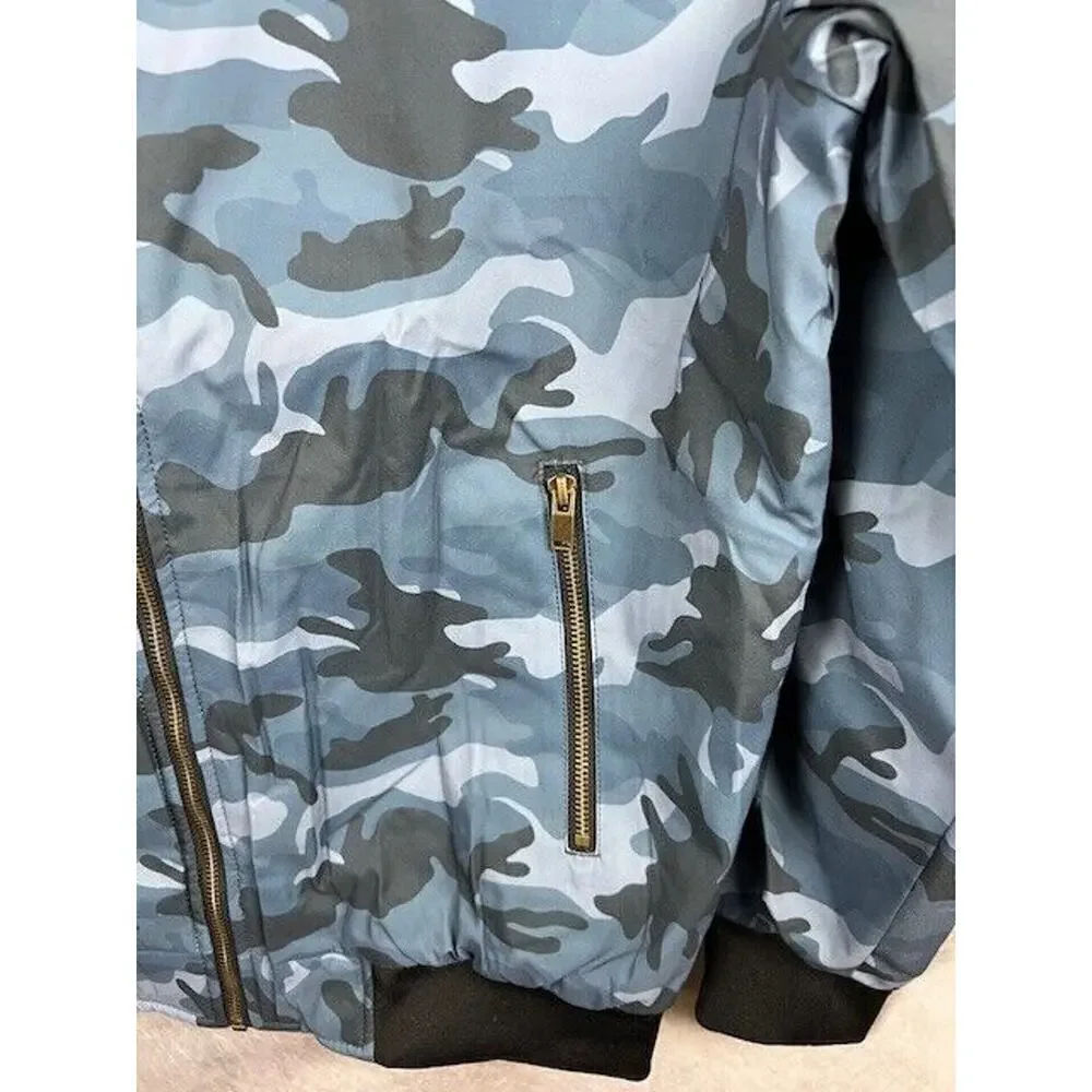 Mens Casual Windproof Bomber Jacket Full Zip Windbreaker Warm Winter Padded Coat